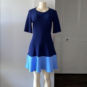 New woman’s navy blue & sky blue dress. R & K.
